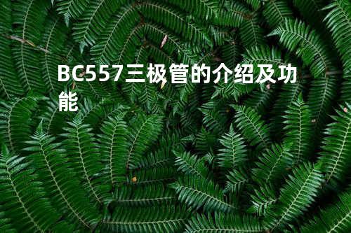 BC557三极管的介绍及功能