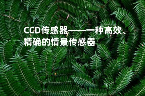 CCD传感器——一种高效、精确的情景传感器