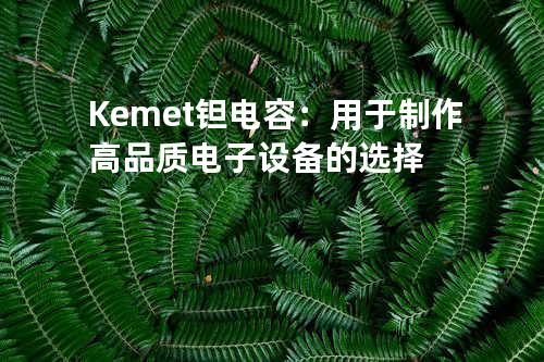 Kemet钽电容：用于制作高品质电子设备的选择